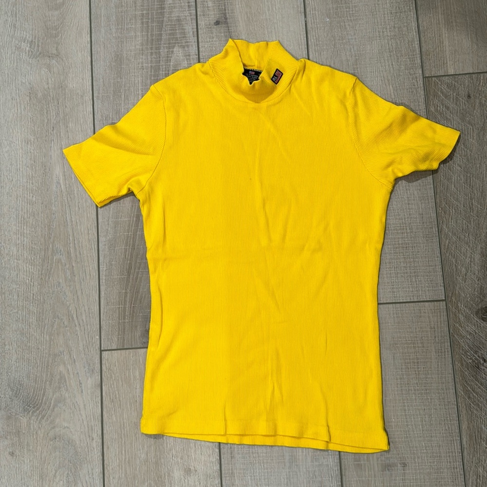 Ralph Lauren yellow ribbed shirt